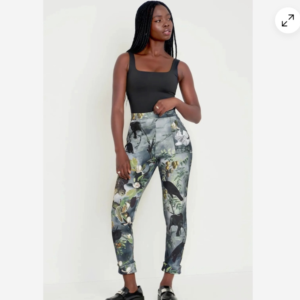 Blackmilk "NightBirds" Cuffed Trousers Size Medium M EUC